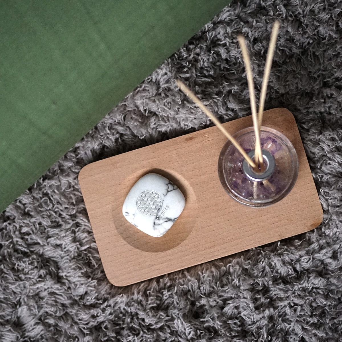 [先着50名プレゼント付き！]LUCAS ビジョンストーン ハウライト フラワーオブライフ 天然石／願い マインドフルネス 瞑想