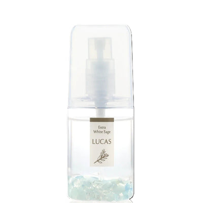 [先着50名プレゼント付き！]純粋 / 輝き / 潜在能力★LUCAS ホワイトセージ 浄化スプレー アクアマリン ポケットサイズ 20ml 天然石入り