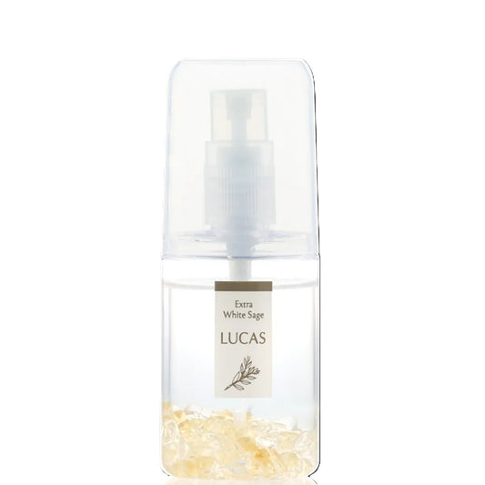 LUCAS ホワイトセージ 浄化スプレー シトリン ポケットサイズ 20ml 天然石入り／天然由来成分100% 浄化 瞑想 お清めスプレー