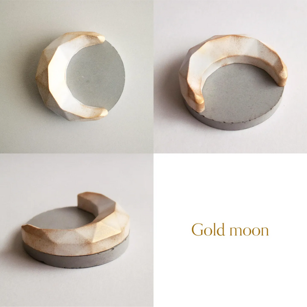 【期間限定セール｜20%OFF】お部屋のインテリアとしてもかわいい！三日月のアロマストーン Gold moon