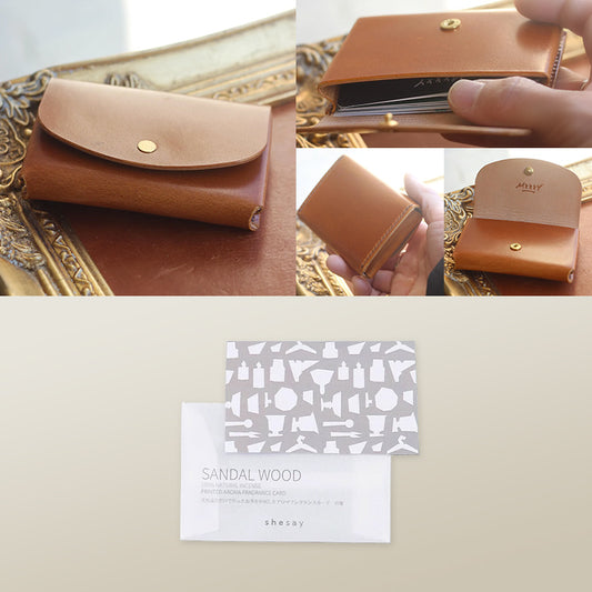《一粒万倍日セット》マルチミニケース（Desert Camel）×フレグランスカード（サンダルウッド）