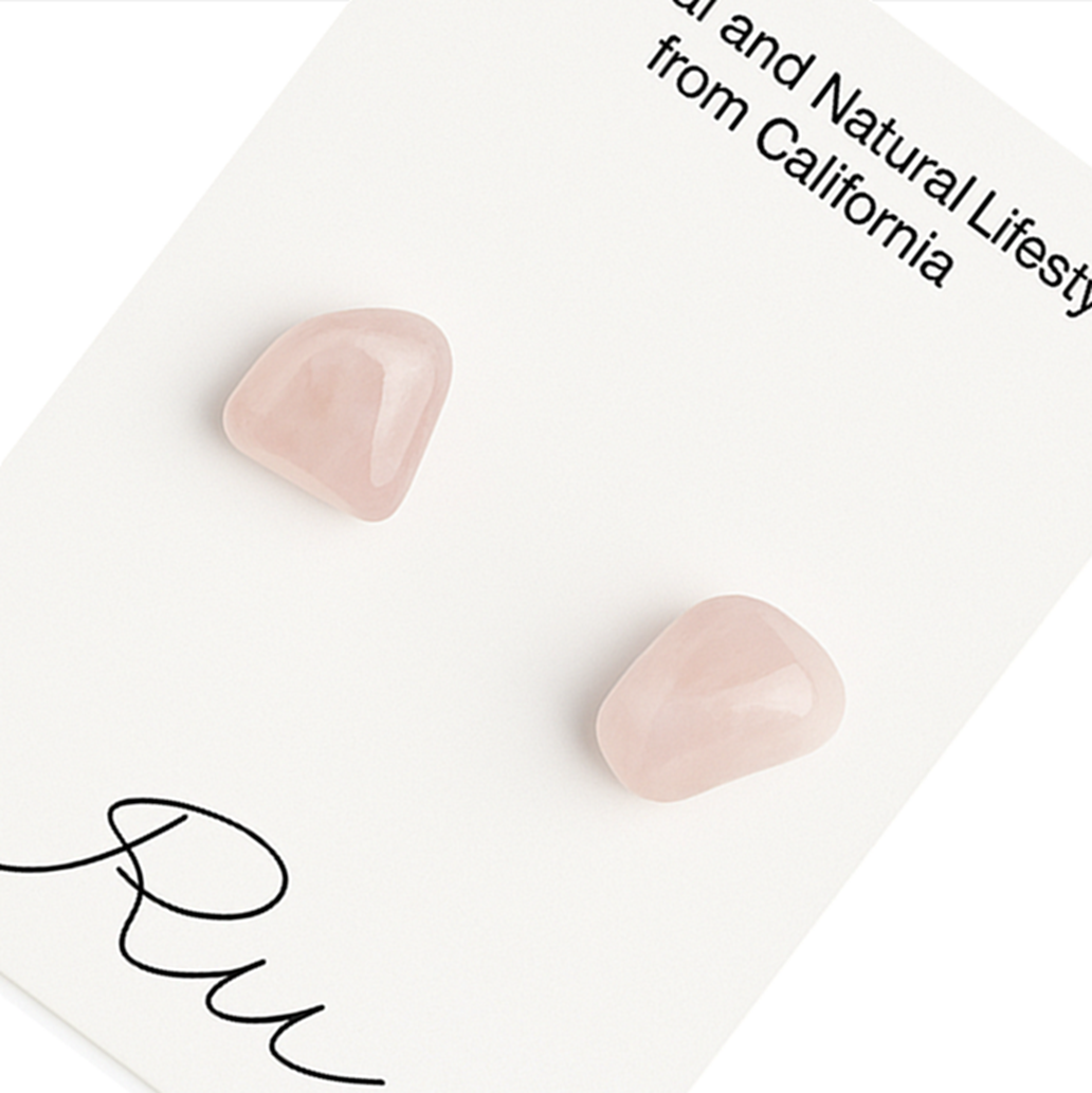 前を向きたいときに★ピアス パワーストーン ローズクォーツ